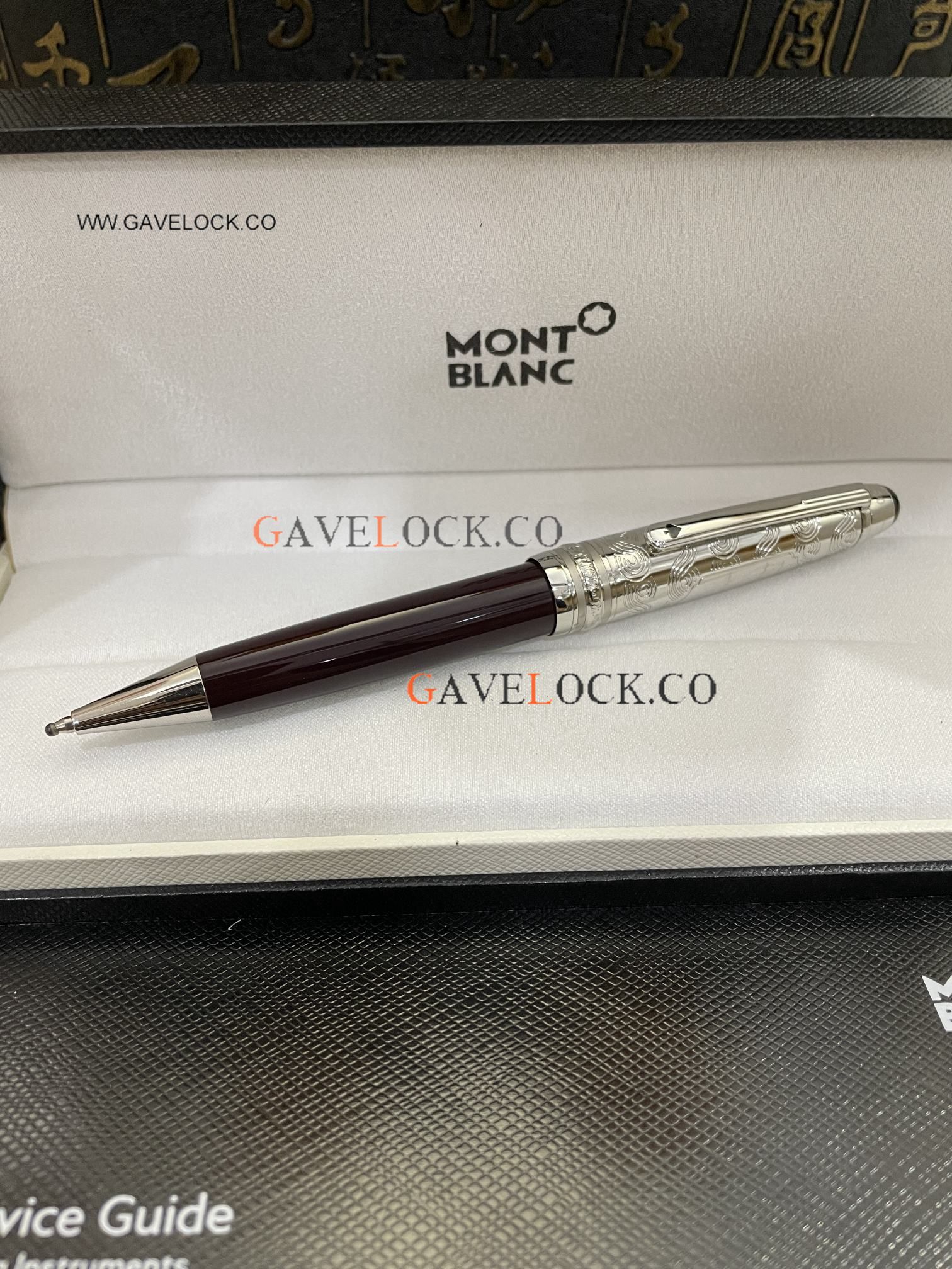 Copy Montblanc Meisterstuck 80 Days Doue Classique Ballpoint Red Silver 145